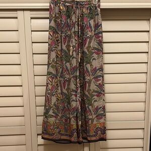 Tahari Pink and Green Wide Leg Jumpsuit